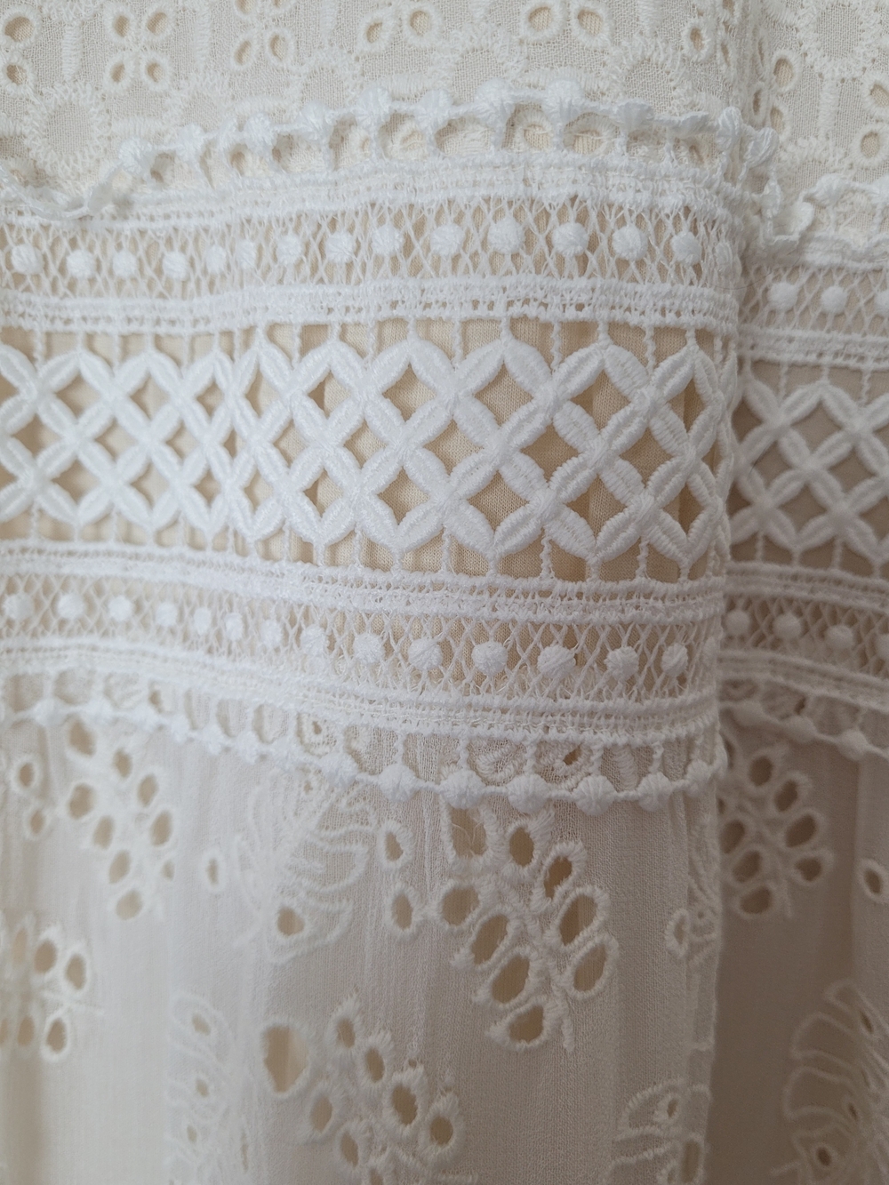 Sundance Cream Lace Tiered Midi Dress - Picture 6 of 11
